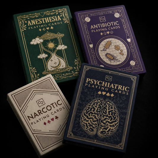 The four-deck Complete Pharmacopeia pharmacology playing card collection